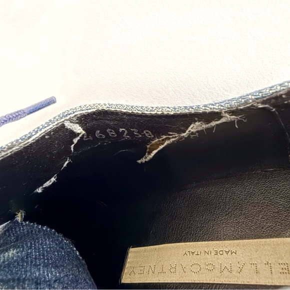 STELLA MCCARTNEY ELYSE BLUE STAR DENIM PLATFORM SNEAKER SHOE - Picture 12 of 13